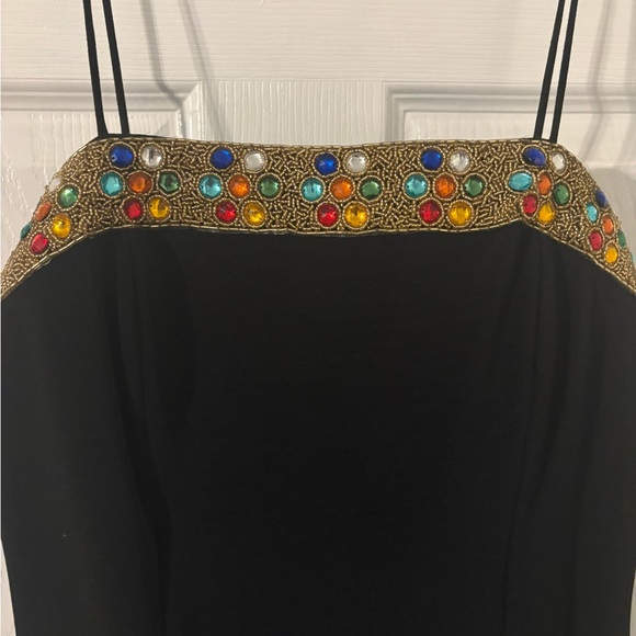 Vintage Alex Evenings Beaded Cocktail Dress Black Size 12 - Picture 3 of 7